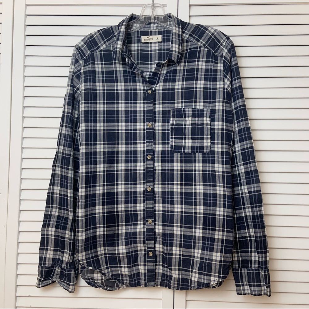 Hollister Blue Plaid Shirt